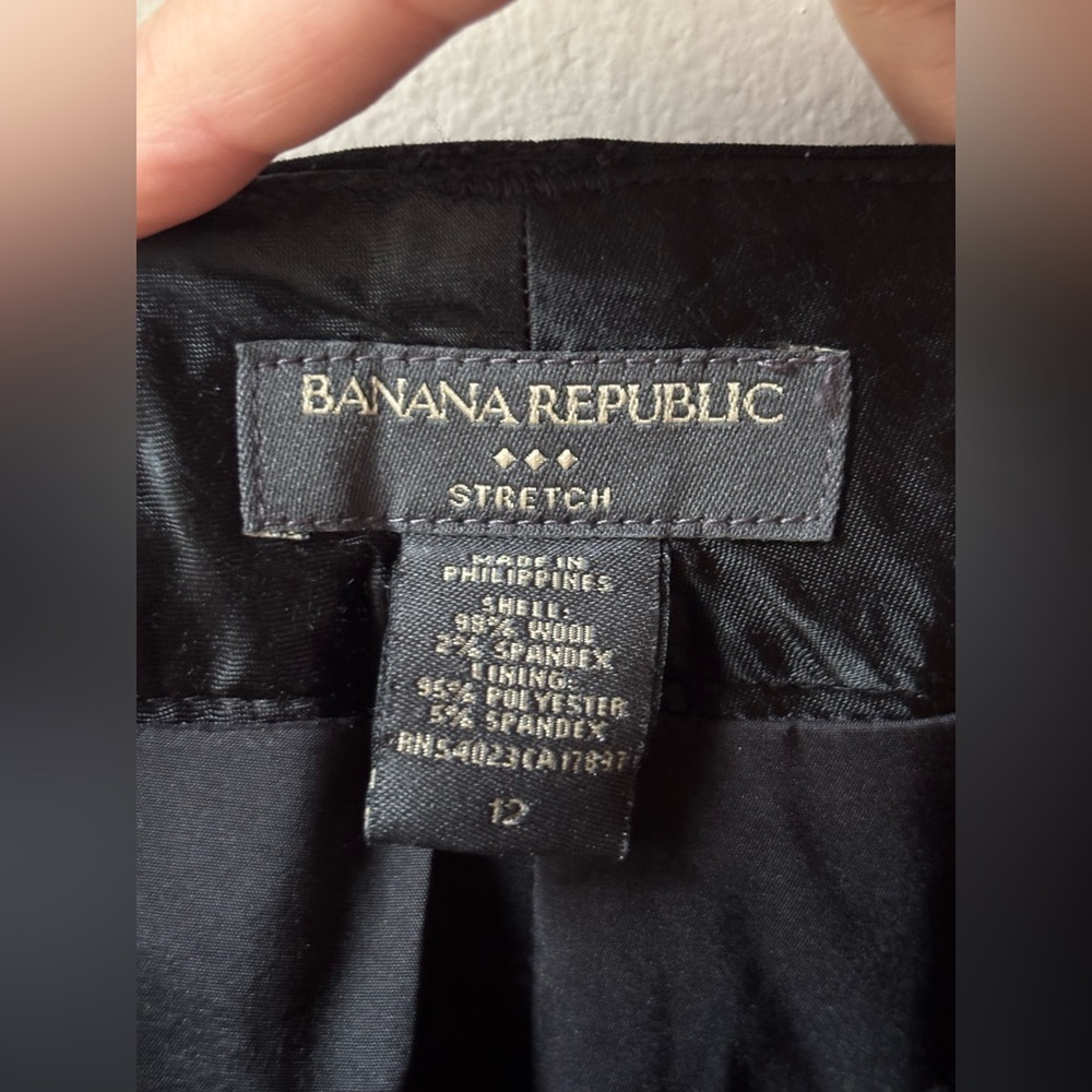 Banana Republic Black Wool Stretch Crop Culotte Pant EXC Size 12 Martin Fit - Picture 3 of 8